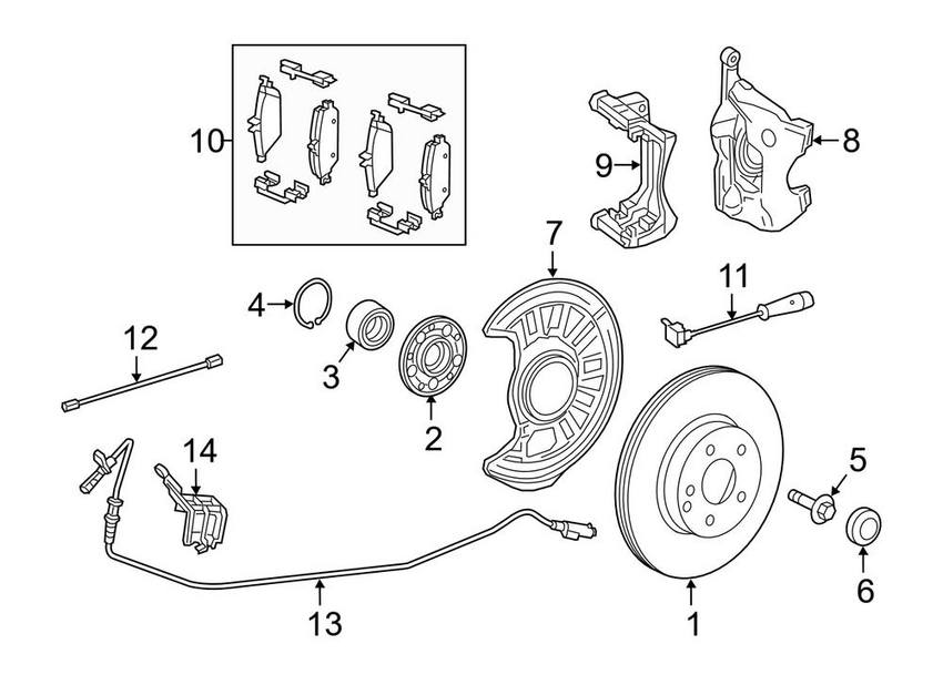 Mercedes Wheel Hub - Front 2463370145